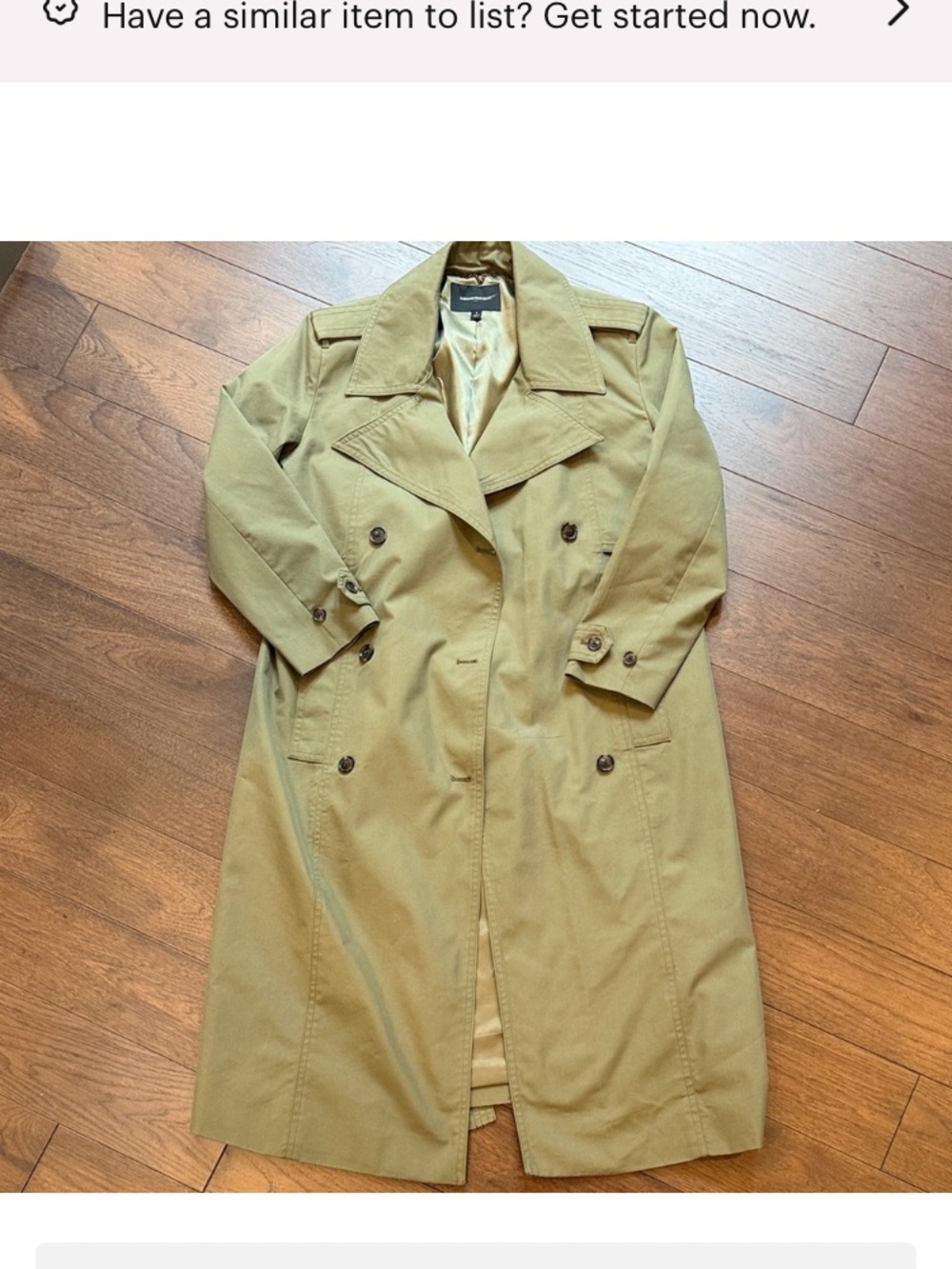 Banana Republic Olive Trench Coat Double-Breasted